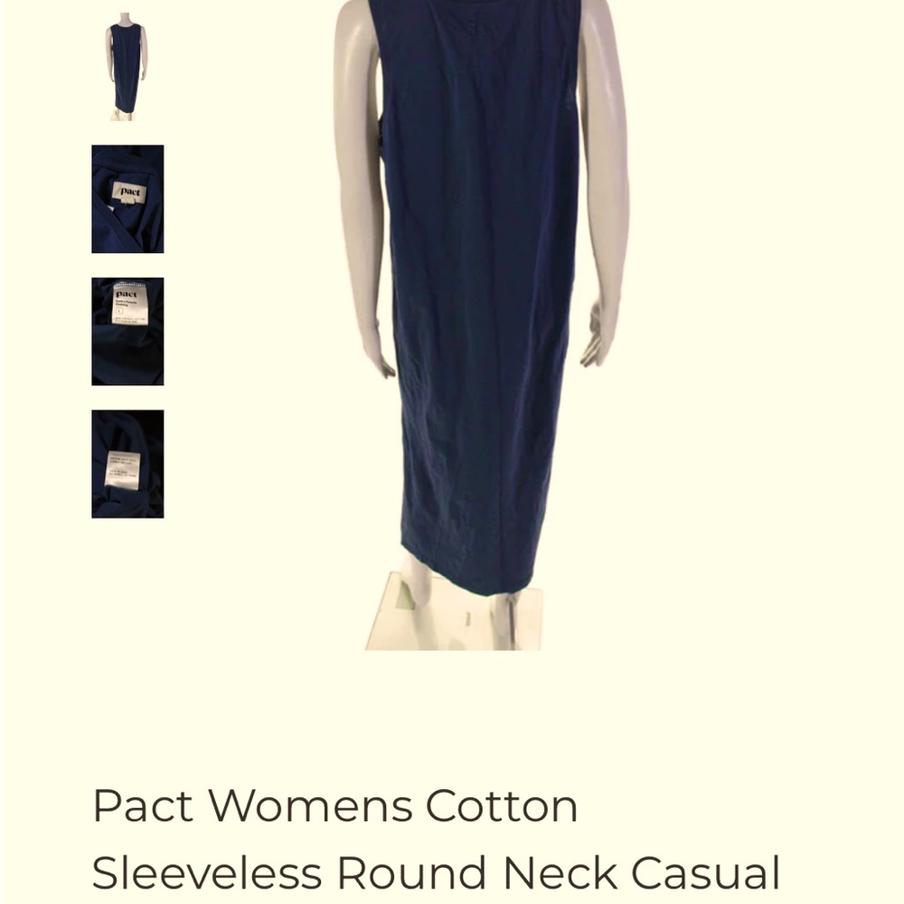 Pact Used Size Large Cotton Sleeveless Dress With Slit